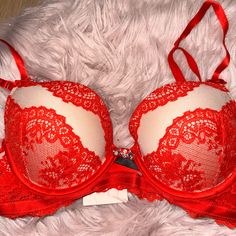 Victoria’s Secret Designer Collection Vsdc Red Bra Swarovski Crystal Nwot Elegant Fitted Red Bra, Elegant Red Victoria's Secret Bra, Red Bra, Floral Bra, Lace Body, Purple Lace, Victoria Secret Bras, Distressed Black Jeans, Red Lace