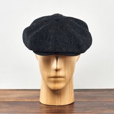 PEAKY BLINDERS Genuine Scottish Harris Tweed 8 Panels Newsboy - Etsy Spain Classic Black Hat With Herringbone Pattern, Black Herringbone Pattern Flat Cap, Classic Wool Flat Cap Beret, Classic Wool Beret With Curved Brim, Black Six-panel Fall Hat, Classic Wool Beret With Short Brim, Classic Wool Beret For Fall, Classic Brimmed Wool Beret, Classic Wool Brimmed Beret