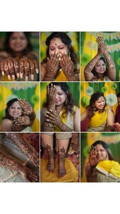 a woman with her hands covered in henna