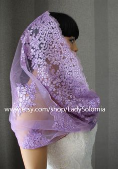 Lilac French lace veil, Catholic Infinity Mantilla, Catholic Chapel Veil, Mantilla veil, Headcovering for church, Orthodox veil, Lace snood This is a beautiful Lilac French lace veil. The Lilac Mantilla veil will be a wonderful gift for mom, sister and girlfriends. Each veil has a built-in clip for reliable attachment to the head. This is a quality, very soft fabric. If you have any questions please send me a message, I will be happy to discuss details. READY TO SHIP! Width: 24 inches (60cm) Len Purple Lace Work Dupatta For Wedding, Orthodox Veil, Chapel Veil Catholic, Veil Mantilla, First Communion Veils, Communion Veils, Beaded Veils, Mantilla Veil, Short Veil