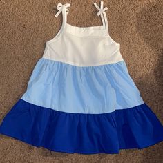 Size 2t Toddler Summer Dress With Straps. Nwot Never Worn Blue Summer Dress For Playtime, Toddler Summer Dresses, Toddler Summer, Shein Dress, Shein Dresses, Toddler Dress, Kids' Dresses, Summer Dress, White Blue