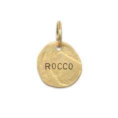 ROCCO: Hand Stamped Personalized Custom Pet ID Tags for Dogs and Cats in Solid Brass Id Tags For Dogs, 6 Characters, Custom Dog Tags, Dog Id Tags, Id Tags, Custom Tags, Pet Life