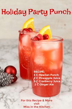 holiday party punch recipe with pineapple and cranberry juice