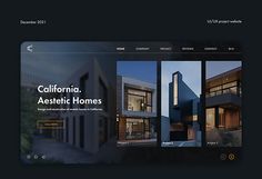 the homepage design for california aesthetic homes