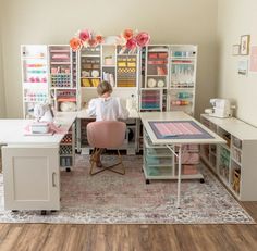 Transform your craft space with the DreamBox! With built-in storage and easy access, this craft furniture makes organizing simple. Perfect for keeping your workspace clean and inspiring. ✂️ Home Sewing Room Designs Ideas, Craft Office Room, Craft Room Set Up, Dreambox Craft Storage, Ultimate Craft Room, Cricut Room, Home Craft Room, Crafting Station, Sewing Room Ideas