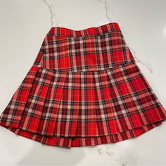 Size 5-6 Never Worn, New With Tags Fun Red Christmas Plaid, Pleated Skirt Side Zipper With Snap Closure Button Adjustable Waist With Hidden Elastic Belt Perfect For Parties, The Holidays, Christmas, Christmas Eve, A Visit To Santa Plaid Pleated Skirt, Christmas Plaid, Elastic Belt, Holidays Christmas, Plaid Christmas, Christmas Christmas, Kids Bottoms, Christmas Eve, Red Christmas