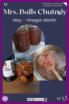 the cover of mrs balls chutney's may - vinegar month cookbook