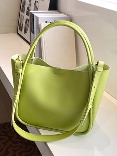 Bag For Love - Minimalist Snap Button Shoulder Tote Bag  - Women Tote Bags Trendy Rectangular Bucket Bag With Hasp Closure, Trendy Solid Color Office Bucket Bag, Green Square Bucket Bag For Everyday Use, Green Tote Bucket Bag For Office, Trendy Everyday Bucket Bag With Hasp Closure, Trendy Bucket Bag With Hasp Closure For Everyday, Green Square Bucket Bag For Everyday, Square Green Bucket Bag For Everyday, Everyday Green Square Bucket Bag