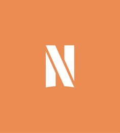 the letter n is made up of two white lines on an orange background, and it appears to be overlapping