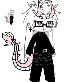 a drawing of a person with glasses and a dragon