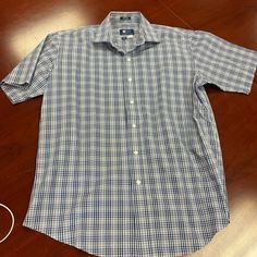 Brand New Condition. Sure It Has Interior Magnets All The Way Down To Help With Dexterity. Measures Approximately 23 Inches Pit To Pit. Shirt Measures 30 1/2 Inches Long. Blue Short Sleeve Dress Shirt For Summer, Casual Short Sleeve Relaxed Fit Dress Shirt, Casual Relaxed Fit Short Sleeve Dress Shirt, Casual Blue Button-up Dress Shirt, Blue Casual Business Shirt, Casual Short Sleeve Dress Shirt With Placket, Blue Casual Shirt For Business Casual, Summer Business Casual Dress Shirt With Short Sleeves, White Short Sleeve Business Casual Dress Shirt