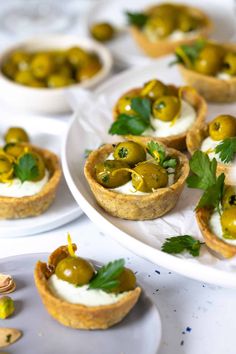 California Grown California Ripe Olives take center stage in these single serving and super satisfying Herby Olive Goat Cheese Tartlets. They've got all of the right moves; buttery and crisp crusts, creamy dreamy filling and an earthy and elegant olive topping. Bring these tiny tarts as an impressive plus one, they'll charm the pants off the whole party! Cheese Tartlets, Fast Appetizers, Tartlets Recipe, Whipped Goat Cheese, Tart Dough, Cheese Course, Olive Recipes, Charcuterie Cheese, Savory Tart