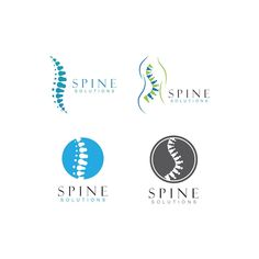 the logo for spine solutions, which is designed to look like a human skeleton