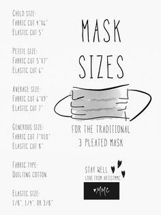 the instructions for how to make mask sizes