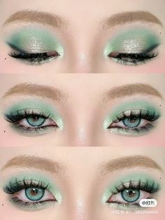 Whimsigothic Makeup, Green Eyelook, Makeup Pictorial, Doll Eye Makeup, Ethereal Makeup, Asian Eye Makeup