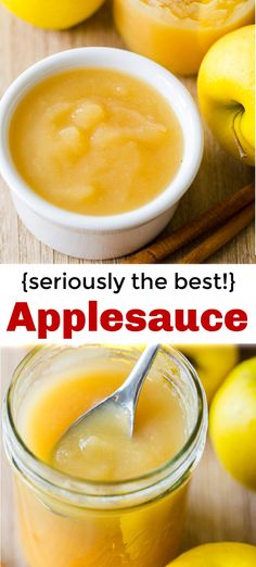 there is an image of applesauce in the jar