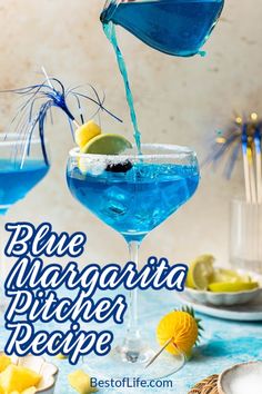 An essential summer party tip is to have delicious summer cocktails ready to serve, like this blue margaritas pitcher recipe. Summer Cocktail Recipe | Summer Drink Recipes | Summer Party Recipes | Party Cocktail Ideas | Margarita Recipes for a Crowd | Pitcher Margaritas Recipe | Cocktail Recipes for a Crowd | Drink Recipes for Parties #margaritarecipe #partyrecipe Margarita Recipes For A Crowd, Party Cocktail Ideas, Blue Margaritas, Pitcher Margaritas, Summer Party Recipes, Blue Alcoholic Drinks, Blue Margarita Recipe, Pitcher Margarita Recipe, Rum And Orange Juice