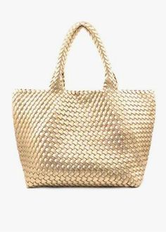 Add an elegant touch to your look with this timeless State of Chic Woven Handbag. Crafted from PU, this handbag features a detachable pouch, the perfect size to hold all your essentials. With its stylish design, it'll be the perfect addition to any outfit. So why wait? Get it today and you won't be disappointed. Magnetic Button Closure Woven PU handbag - Bag measures 17 x 13 x 6 inches Includes PU pouch Sturdy Woven Handbag Elegant Handheld Bucket Bag For On-the-go, Chic Gold Satchel Shoulder Bag, Elegant Gold Bucket Bag With Large Capacity, Handheld Bucket Bag With Gold-tone Hardware For Shopping, Chic Gold Shoulder Bag With Detachable Handle, Gold Bags With Large Capacity, Chic Gold Satchel With Detachable Handle, Gold Rectangular Bucket Bag For Evening, Gold Large Capacity Bags For Everyday Use