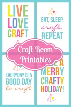 the craft room printables are great for kids to use in their home decor