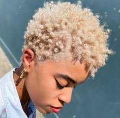 Afro Hair Color, Natural Tapered Cut, Black To Blonde, Blonde Natural Hair, Natural Afro Hairstyles