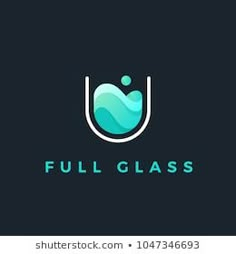 the logo for full glass is an abstract, modern and clean design that can be used as