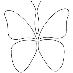 the outline of a butterfly that is drawn in black and white with lines on it