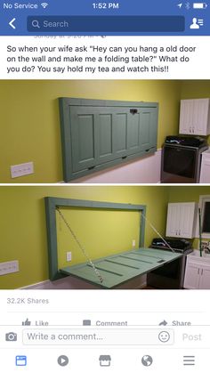 two photos showing the same room with different things on it and one has a bed frame