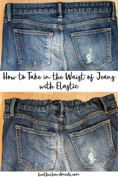 how to take in the waist of jeans with elastic tape