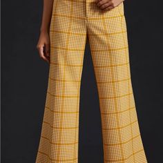 New With Tags Maeve Plaid Trousers Authentic Quantity (1) Size: (2) Details: Polyester, Viscose, Elastane Front Welt Pockets Front Zip Machine Wash Imported Dimensions 11" Rise 31" Inseam 12" Leg Opening No Returns No Exchanges No Buyers Remorse Thank You For Shopping *Ships Same Day Chic Yellow Workwear Bottoms, Chic Yellow Bottoms For Workwear, Chic Yellow Bottoms For Work, Mustard Fitted Bottoms For Workwear, Fitted Mustard Bottoms For Workwear, Chic Fitted Mustard Pants, Yellow Pants For Fall Workwear, Yellow Fitted Bottoms For Work, Fitted Yellow Bottoms For Workwear