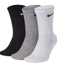 Nike Everyday Cushion Crew Socks Dri-fit 3-Pairs Size Large 8-12 NWT. BRAND NEW 3 pack WITH TAGS SIZE LARGE 8-12 FAST FREE SHIPPING Nike Blazer Outfit, Nike Crew Socks, Socks Gym, Nike Socks, Women Crew Socks, Mens Crew Socks, Nike Brand, Happy Socks, Athletic Socks