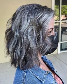 Grey Hairstyle, Neck Length Hair, Ash Grey Hair, Dark Grey Hair, Grey Hair Dye, Salt And Pepper Hair, Beautiful Gray Hair, Silver Highlights