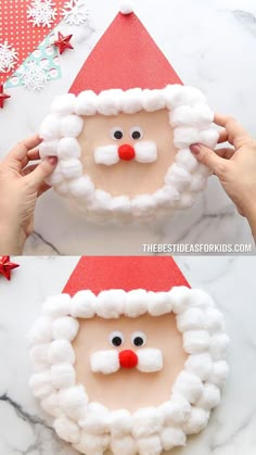 santa clause paper plate craft for kids to make