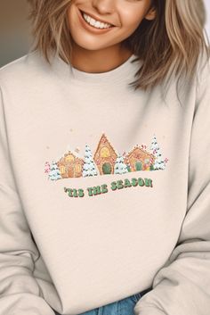 Tis The Season Gingerbread House Sweatshirt, Christmas Sweatshirt, Christmas Shirt, Christmas TShirt, Christmas Gift, Cute Christmas, Xmas