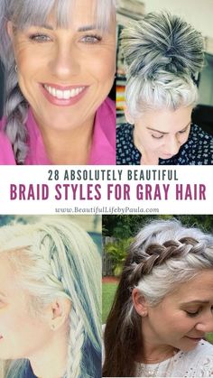 If you are ready to embrace your long natural gray hair, then click to see absolutely beautiful braid styles for gray hair! | gray hair braids | stunning silvers | long gray hair | silver hair | grey hair Grey Hair Updos, Styles For Gray Hair, Silver Hair Braids, Grey Hair Braids, Long Silver Hair, Grey Hair Care, Grey Hair Over 50, Beautiful Gray Hair, Gray Hair Growing Out