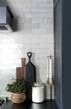 the kitchen counter is clean and ready to be used as an appliance for cooking