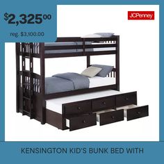 a bunk bed with drawers underneath it for $ 2, 350 00 reg $ 3, 500 00 reg $ 4, 000 00