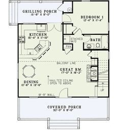 the floor plan for a small house with two bedroom and an attached bathroom, including a loft