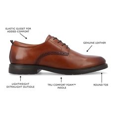 Introducing the Stafford derby shoe by Thomas & Vine, a perfect combination of style and comfort. Crafted with genuine leather, these lace-up shoes exude durability and timeless charm. The 12 mm Tru Comfort Foam™ insole provides superior cushioning, ensuring all-day comfort with every step. With a round-toe design, 1-inch block heel, elastic gusset for extra comfort, and an ExtraLight outsole, the Stafford derby delivers both style and practicality. The cushioned collar and tongue add an extra l Thomas Vines, Derby Shoe, Derby Dress, Closed Toe Shoes, Dress Shoe, Round Toe Heels, Journee Collection, Derby Shoes, Toe Designs