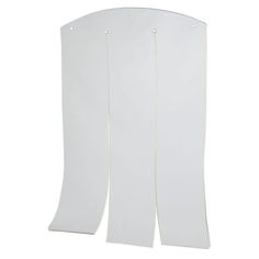 three pieces of white paper on a white background