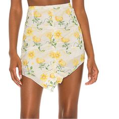 Danielle Guizio Floral Embroidered Asymmetrical Mini Skirt. Partially Lined, Ruched Siding Back Zipper Closure Never Worn!! Fitted Floral Embroidered Mini Skirt For Summer, Spring Yellow Bottoms With Floral Embroidery, Yellow Floral Embroidery Bottoms For Spring, Summer Floral Embroidery Tiered Skirt, Yellow Bottoms With Floral Embroidery For Summer, Fitted Yellow Ruffled Skirt, Yellow Floral Embroidery Bottoms For Summer, Yellow Floral Embroidered Bottoms For Summer, Spring Mini Length Wrap Skirt