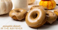 pumpkin donuts in the air fryer with frosting