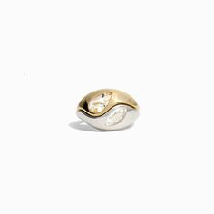 These two tone nesting rings reflect the concept of the perfect fit: the yin yang, the unity of opposites, and how perfectly you fit with that one person. Featuring a large white topaz pear on the 14k gold vermeil ring and a large white topaz marquis on the sterling silver, these rings nestle perfectly together but still look whole and make a statement separately. Modern White Jewelry, Nesting Rings, Best Gift Cards, Halo Necklace, Gold Bond, Opposites Attract, That One Person, Layered Jewelry, Moon Necklace