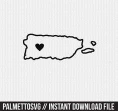 a map with the shape of a heart on it and text that reads, palmetos