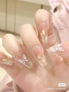 Ulzzang Nails, Asian Nails, Cute Nail Art Designs, Gel Nails Diy, Manicure Diy, Korean Nails, Pretty Gel Nails, Nail Forms, Nail Nail