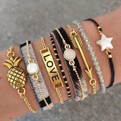 Jewerly Bracelets, Pretty Bracelets, Cute Bracelets, Girly Jewelry, Bijoux Diy, Gorgeous Jewelry, Pretty Jewellery, Cute Jewelry