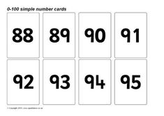 the number cards are numbered in black and white, with numbers on each card to indicate them