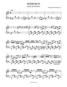 the music score for home run