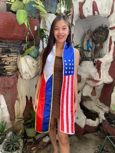 Show your love for your motherland  Philippines and the USA   with this colorful and festive  stole  sash in  addition to your graduation attire. Or just anyone who wants to add some fashion statement to their graduation cap and gown. Graduation Attire, Class Of 2022 Graduation, Filipino Shirt, Philippines Fashion, Graduation Cap And Gown, Graduation Sash, Plastic Shop, 2022 Graduation, Graduation Stole