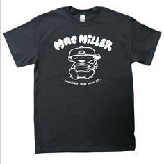 This Is The Mac Miller Incredibly Dope Since ‘92 T-Shirt In Black With Design On Front In White Print. Black Band Merch T-shirt For College, Merch Ideas, Mac Miller, Black Tshirt, Black Color, Tee Shirts, Mac, Mens Shirts, Man Shop