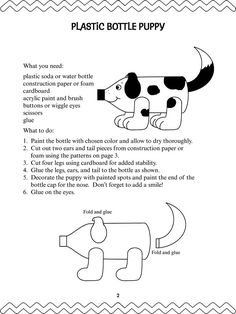 the instructions for how to make a plastic bottle puppy